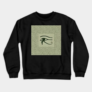 Eye of Horus, ancient Egypt, hieroglyphs, vintage look, green Crewneck Sweatshirt
